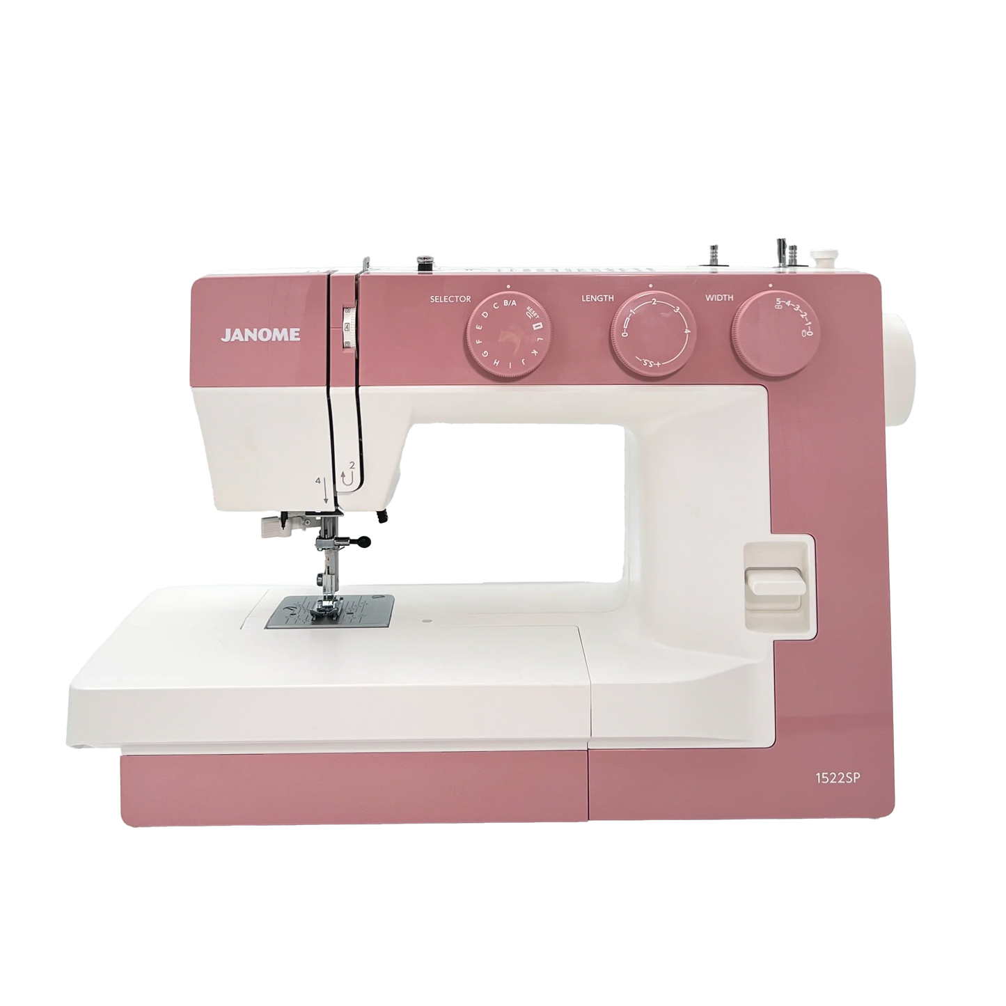 KAMPANJE! Janome 1522 Smokey Pink - Få med Trykkfotsett + mønster til solhatt (verdi 985 kr!)