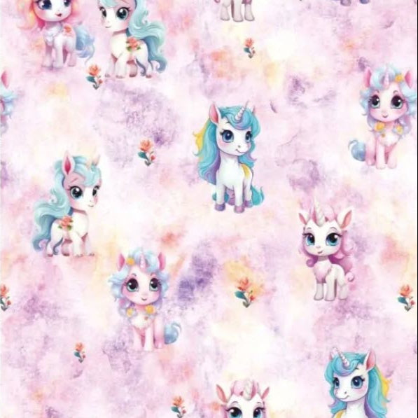 Bomullsjersey med Watercolor unicorns