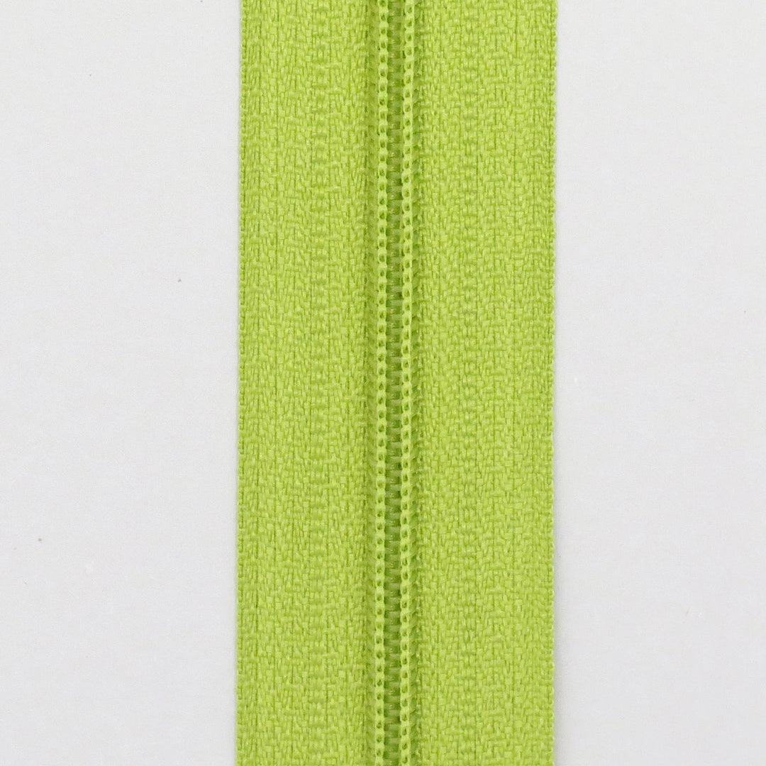 Glidelås metervare 4mm Spiral - Limegrønn (Pris oppgitt pr dm)