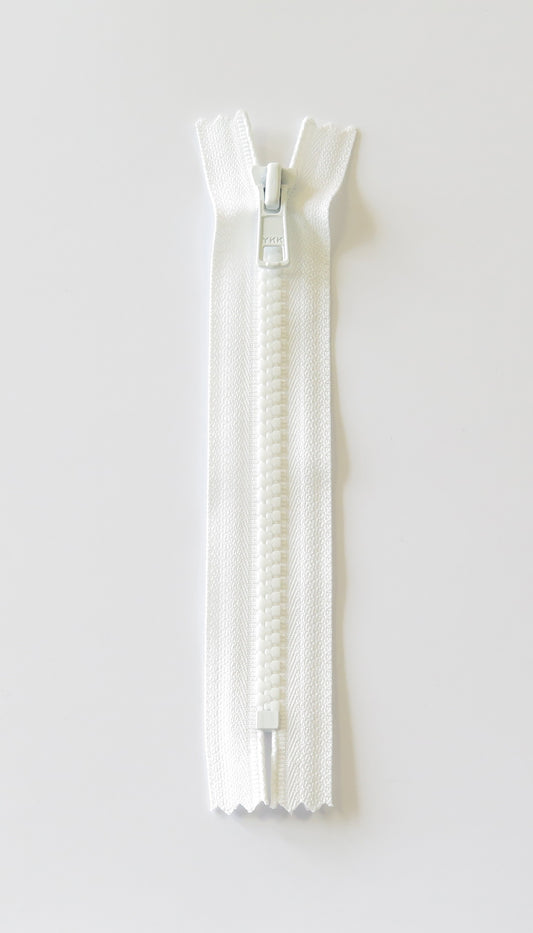 Vislon fast glidelås - Hvit YKK (6mm) 40 cm