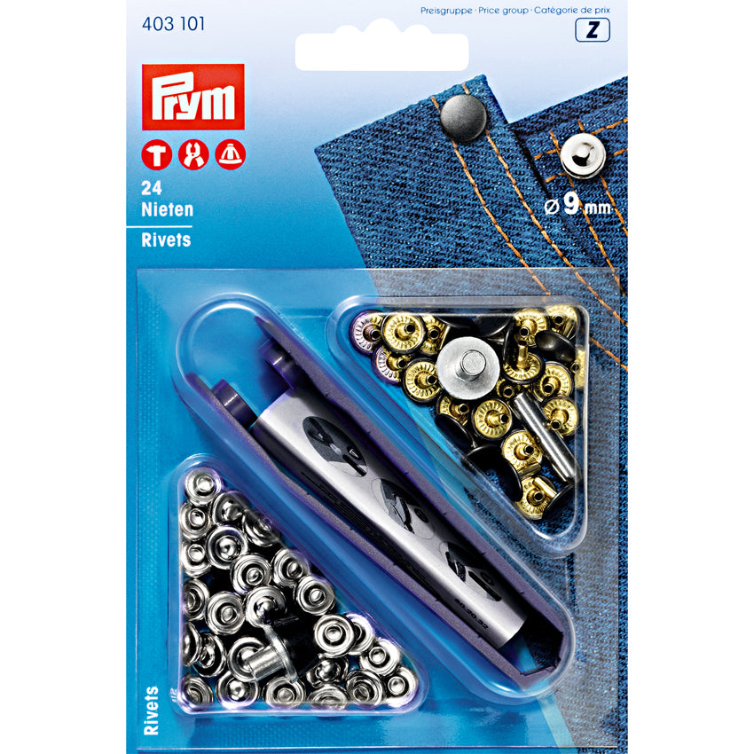 Pyntenitter Ø9 mm Sølv (24 stk) - Lillifixshop Prym