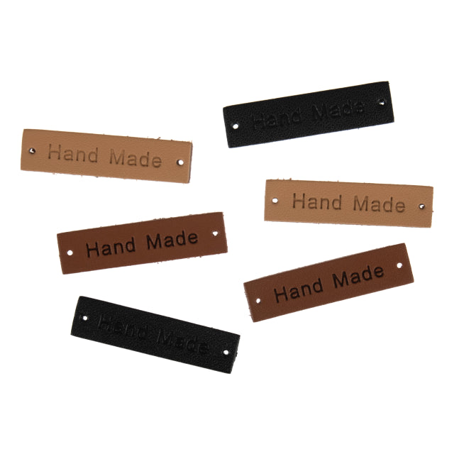 Milward lær labels "Handmade" 3 farger (6 stk)