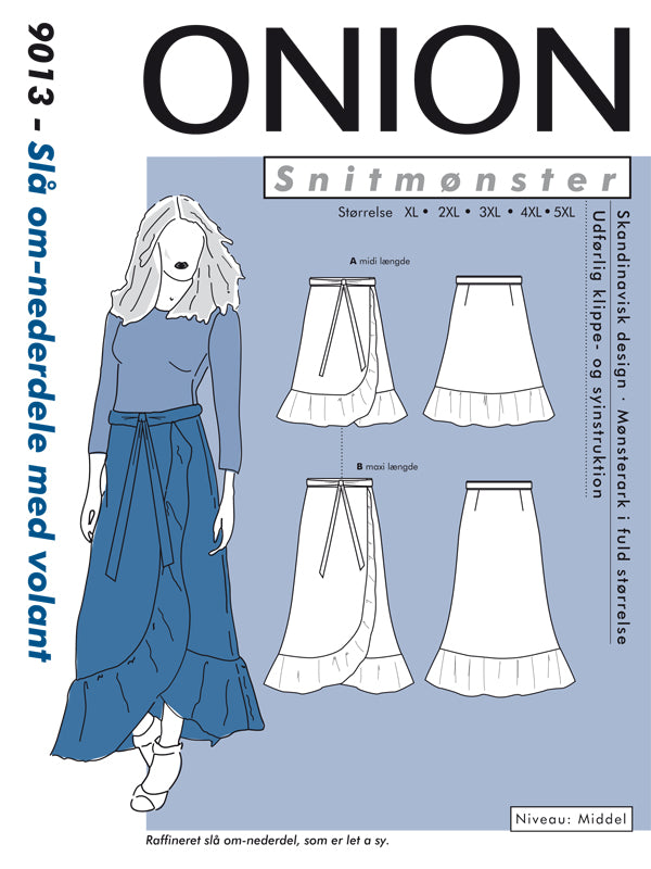 Omslagskjørt med volang str. XL–5XL – Onion PLUS 9013