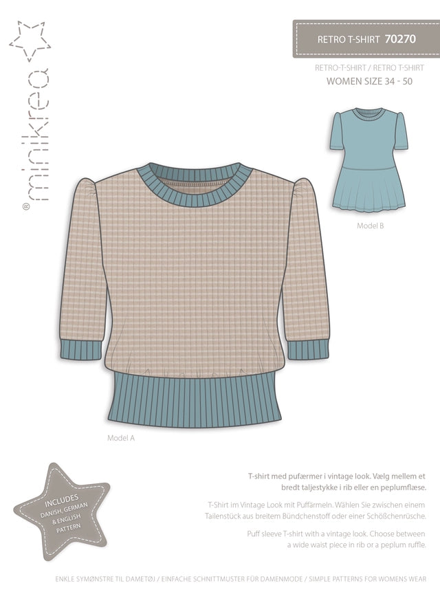 Retro overdel str 34-50 - Minikrea 70270