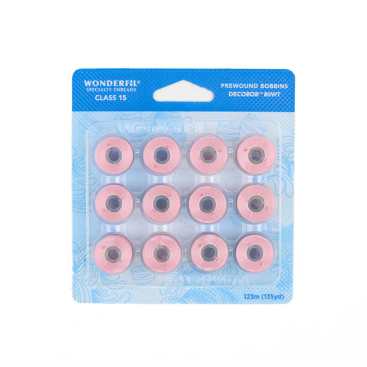 WonderFil Deco Bob Soft Pink ferdigspolte underspoler 12 stk
