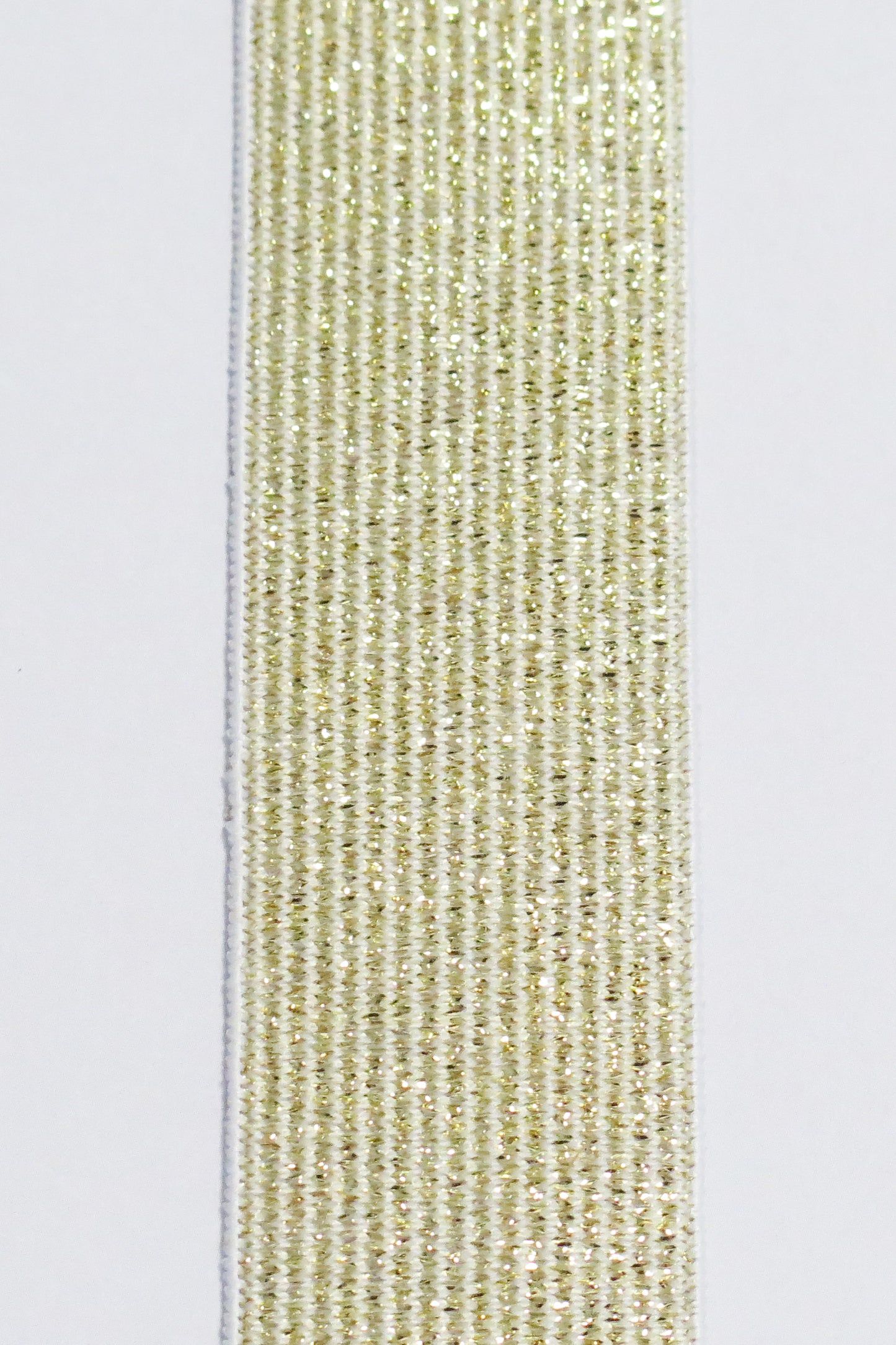 Elastikk 30 mm Hvit/Gull Lurex - Lillifixshop RYD