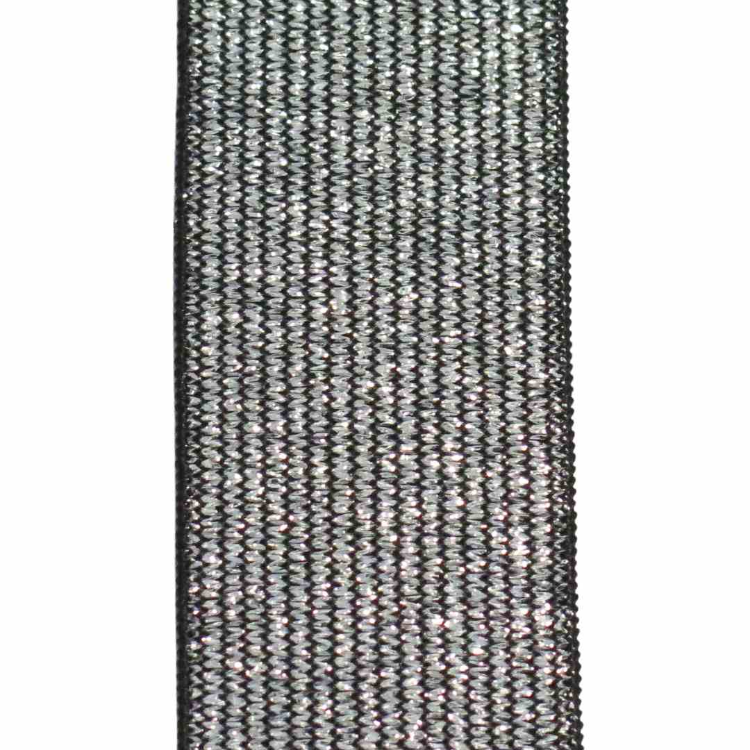 Elastikk 30 mm Sort/Sølv Lurex - Lillifixshop RYD