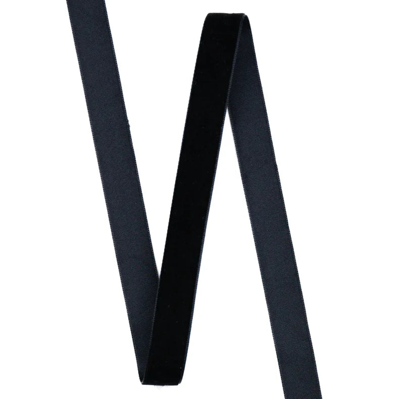 Pyntebånd bredde 1,5 cm- Velour Black (Selges pr dm)