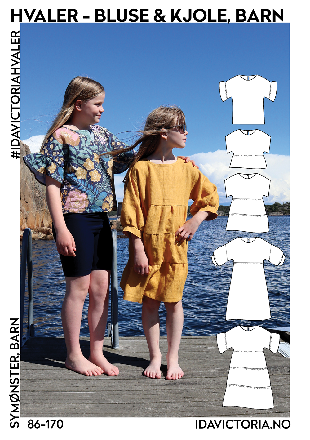 Ida Victoria: Hvaler – bluse & kjole, BARN (86-170) - Lillifixshop Ida Victoria
