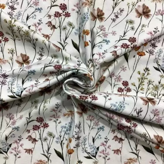 Bomullsjersey med elegante blomster