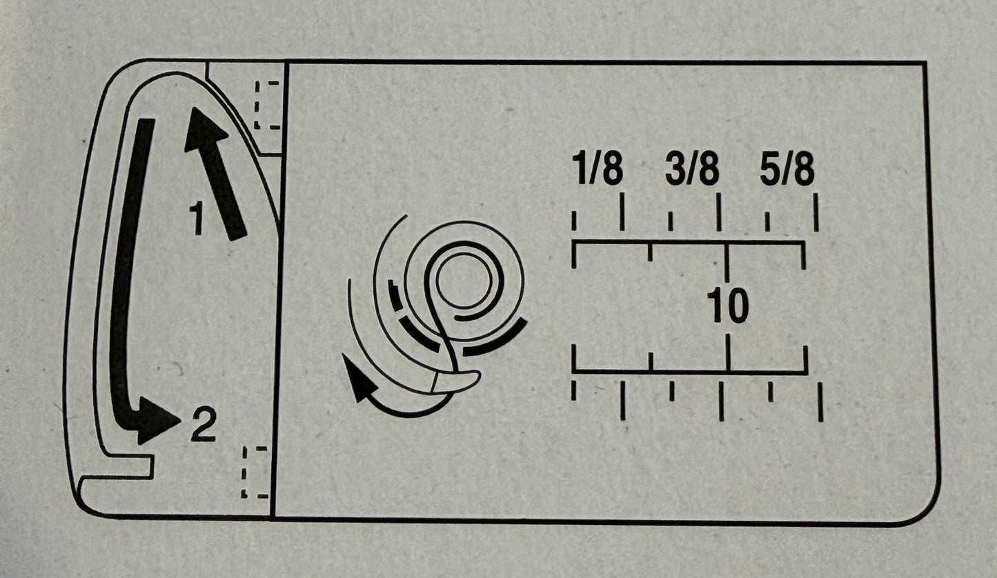Sirkelsømslinjal (EasySet/rektangulært spolelokk)