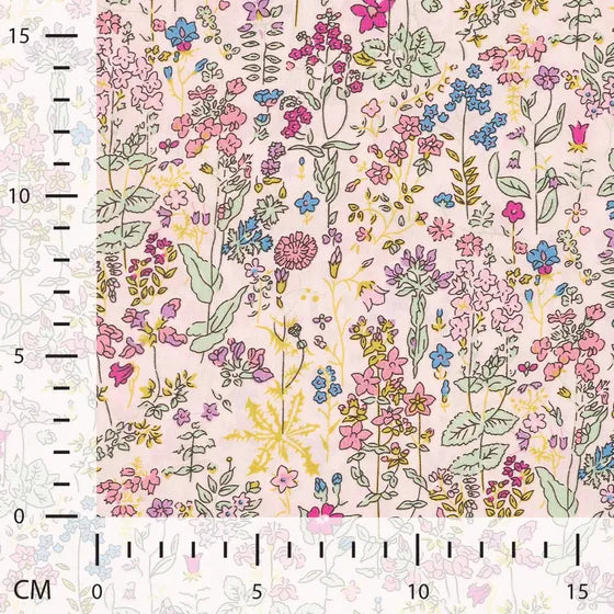 Vevd Bomullspoplin Blomstret Rosa