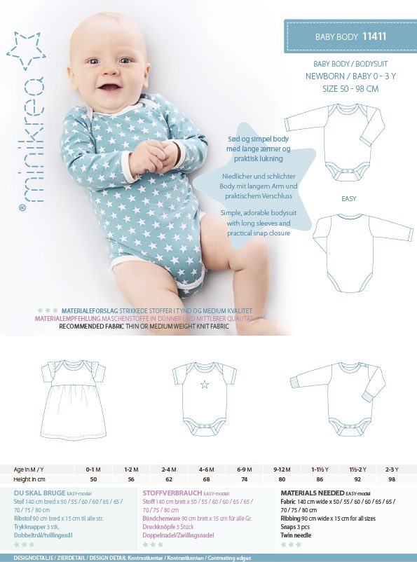Body til baby 0-3 år - Minikrea 11411 - Lillifixshop Minikrea