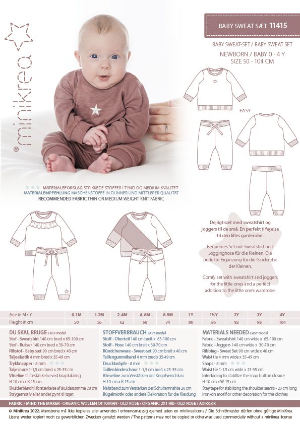 Joggedress baby 0-4 år - Minikrea 11415 - Lillifixshop Minikrea