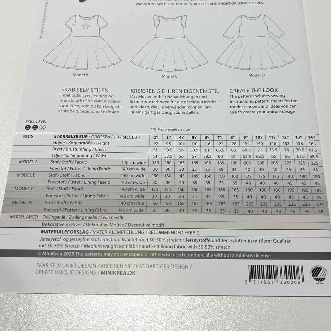 Jerseykjole 2-14 år (92-164 cm) - Minikrea 33020