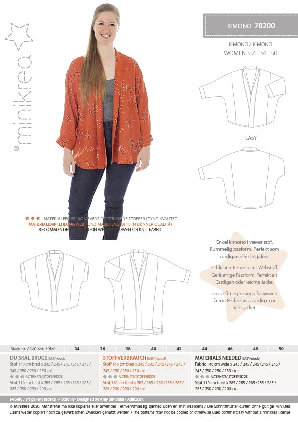 Kimono Str 34 - 50 - Minikrea 70200 - Lillifixshop Minikrea