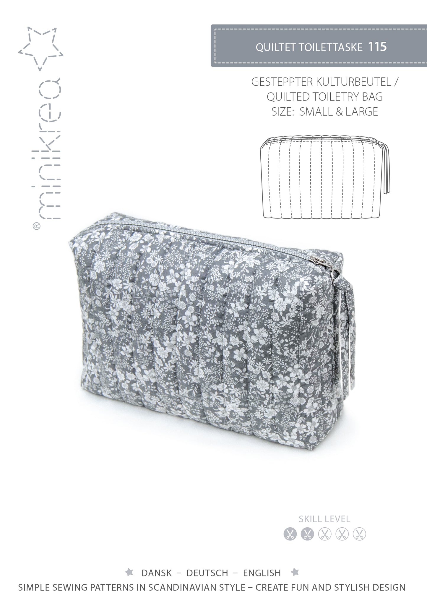 Toalettveske quiltet - Minikrea 115 - Lillifixshop Minikrea