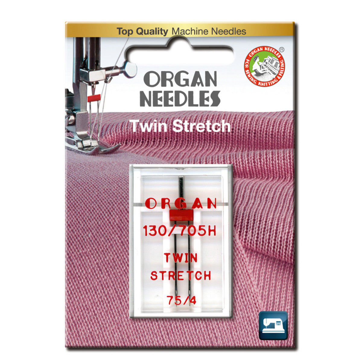 Organ Tvillingnål Stretch 4mm #75 - 1 stk - Lillifixshop Organ