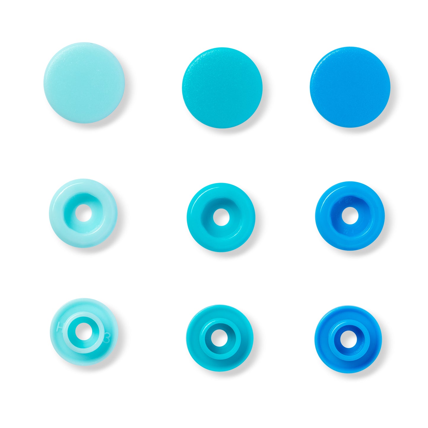 Trykknapper Plast 12,4 mm Turkis Miks (30 stk) - Lillifixshop Prym