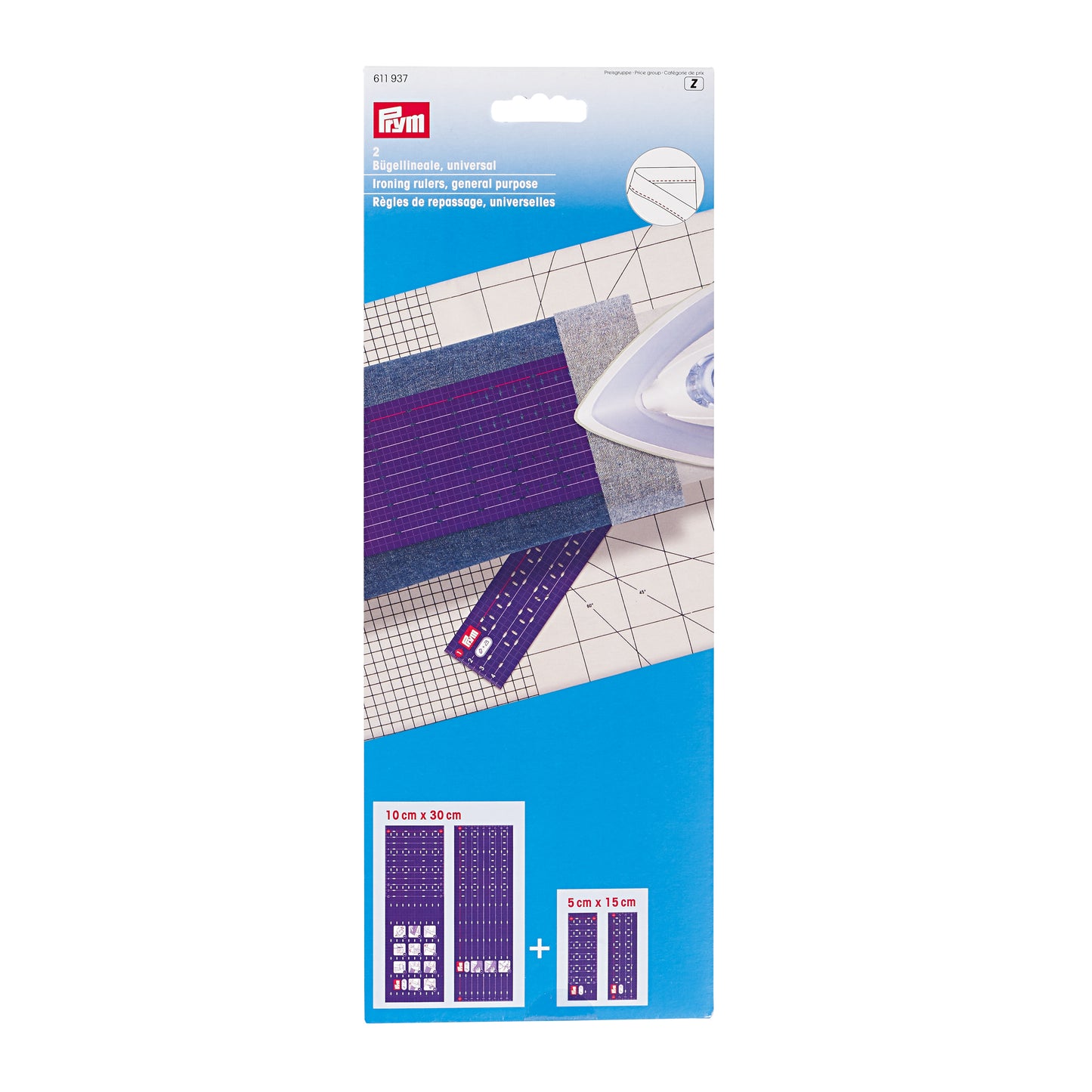 Strykelinjal lilla 15x5 og 30x10 (2 stk) - Lillifixshop Prym