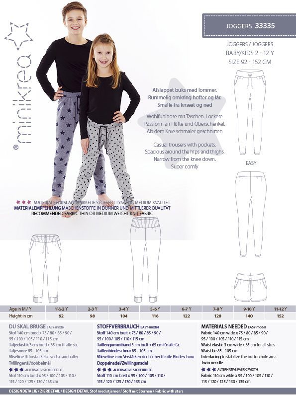 Joggebukse 2-12 år - Minikrea 33335 - Lillifixshop Minikrea