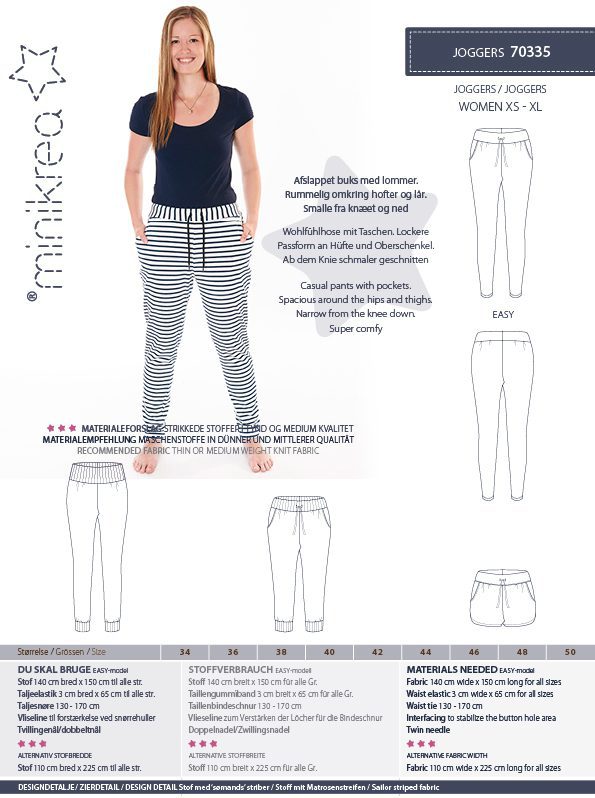 Joggebukse dame str 34 - 50 - Minikrea 70335 - Lillifixshop Minikrea