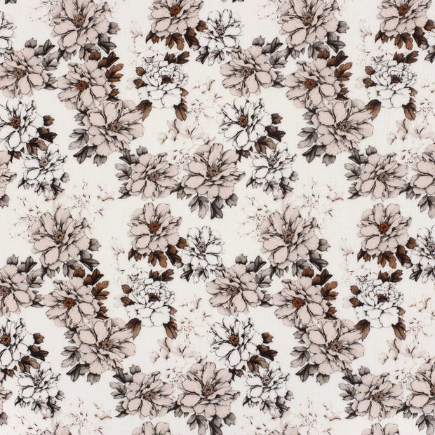 Musselin digital printed Flowers Off White - Lillifixshop Lillifixshop