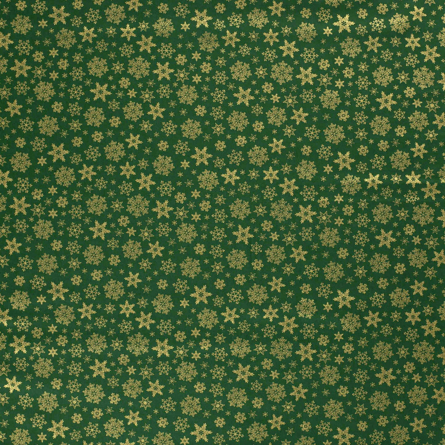 Vevd Bomullspoplin grønn med juleprint