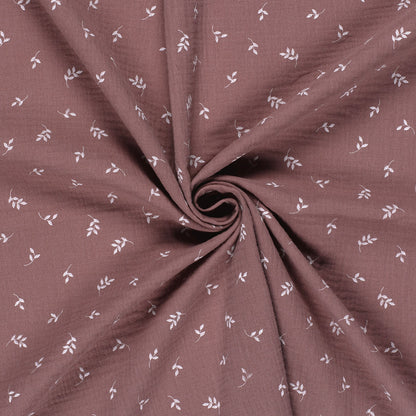 Musselin Rosa mauve med print