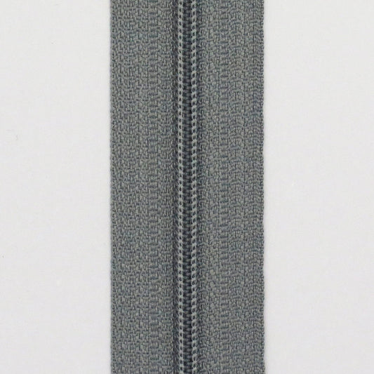 Glidelås metervare 4mm Spiral - Grå (Pris oppgitt pr dm)