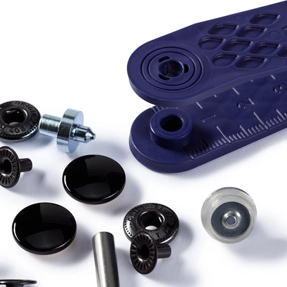 Trykknapper Anorakk 15 mm sort (10 stk)