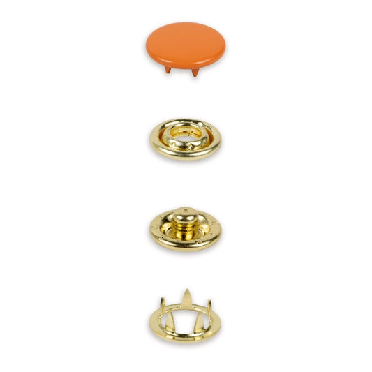 Metall trykknapper 12 mm Oransje – 20stk (uten verktøy)