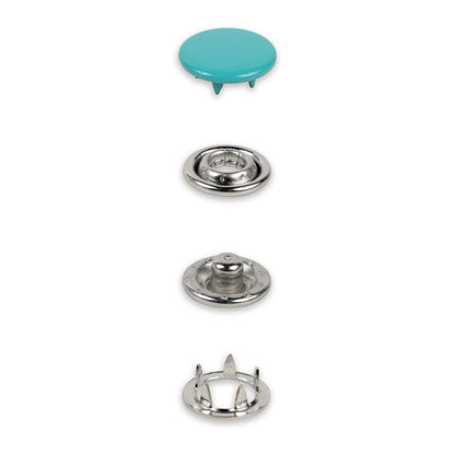 Metall trykknapper 12 mm Mint – 20stk (uten verktøy)