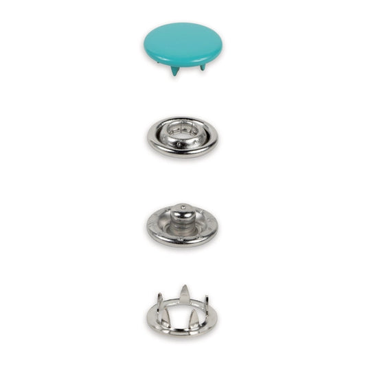 Metall trykknapper 12 mm Mint – 20stk (uten verktøy)