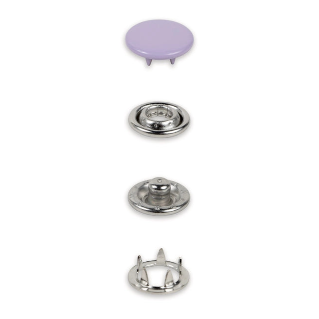 Metall trykknapper 12 mm Lilla – 20stk (uten verktøy)