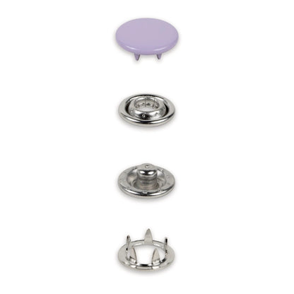 Metall trykknapper 12 mm Lilla – 20stk (uten verktøy)