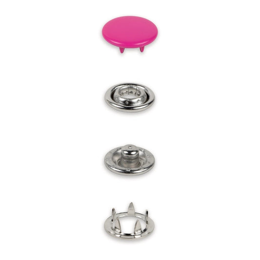 Metall trykknapper 12 mm Rosa fuchsia – 20stk (uten verktøy)