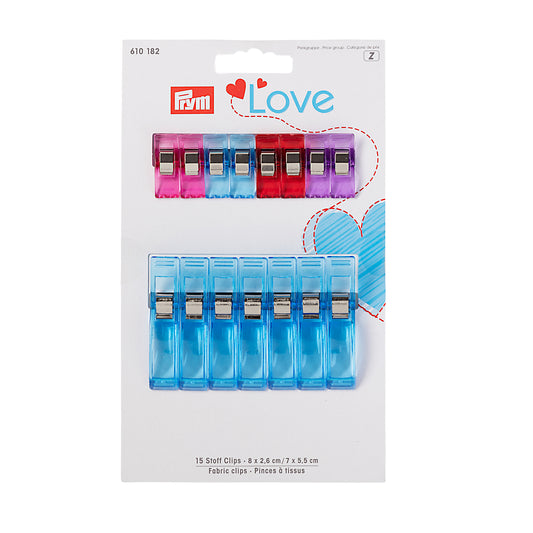 Prym Love Clips 15 stk i assorterte farger og størrelser - Lillifixshop Prym