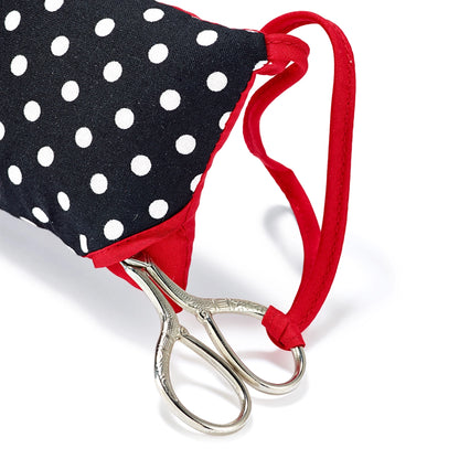 Nålepute med saks (polkadots)