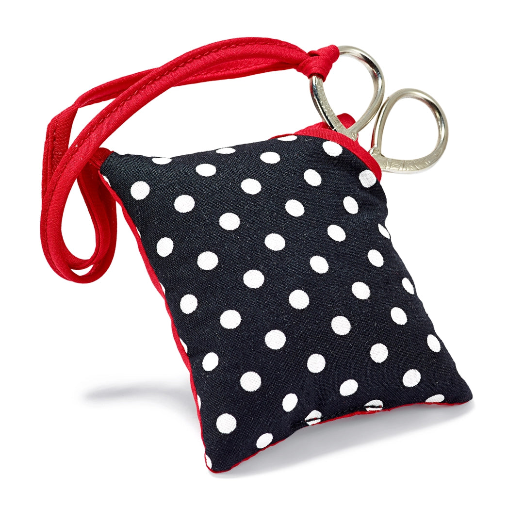 Nålepute med saks (polkadots)