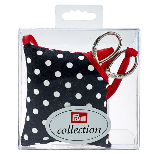 Nålepute med saks (polkadots)
