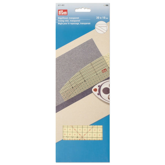 Strykelinjal transparent 30x10 cm