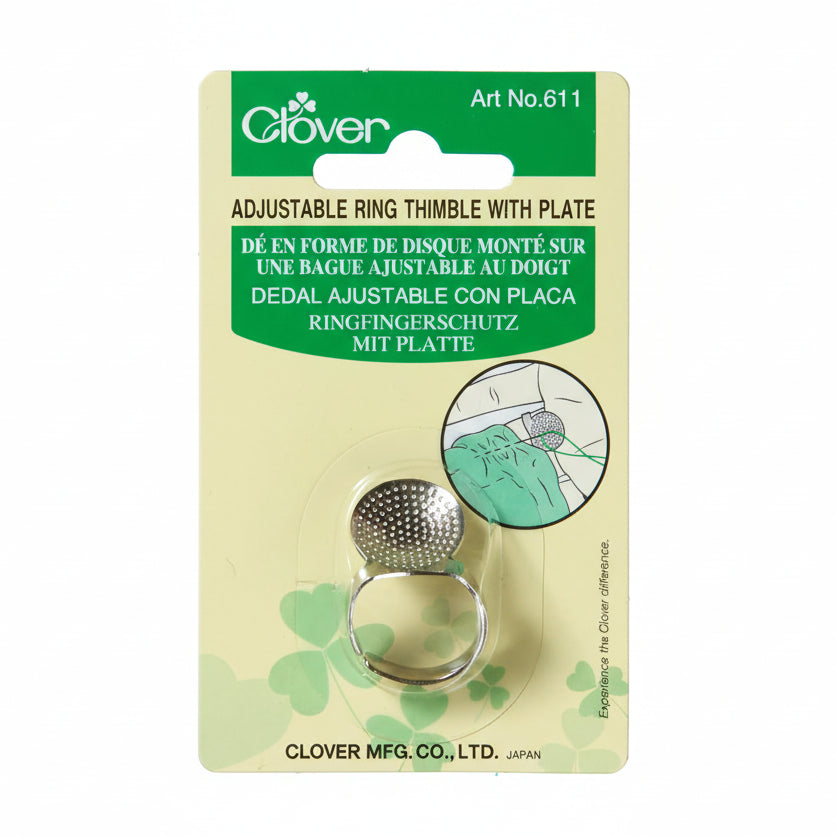 Clover ring fingerbøl justerbar med plate