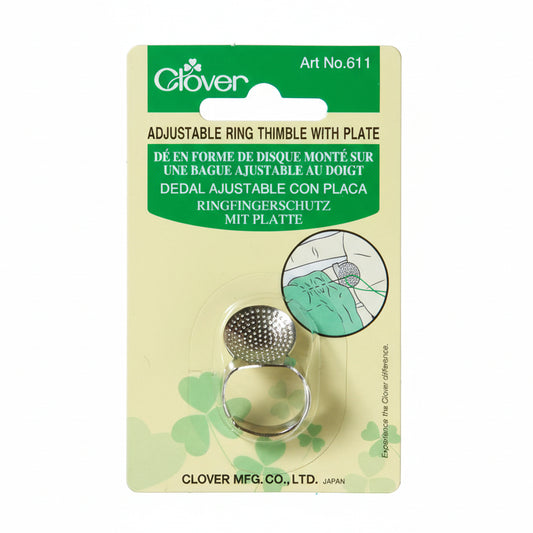 Clover ring fingerbøl justerbar med plate