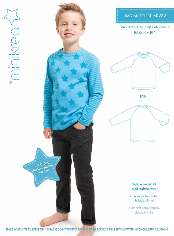 Raglan genser 0-10 år - Minikrea 50222