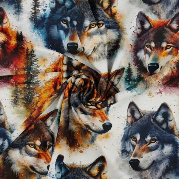 Bomullsjersey med ulvemotiv