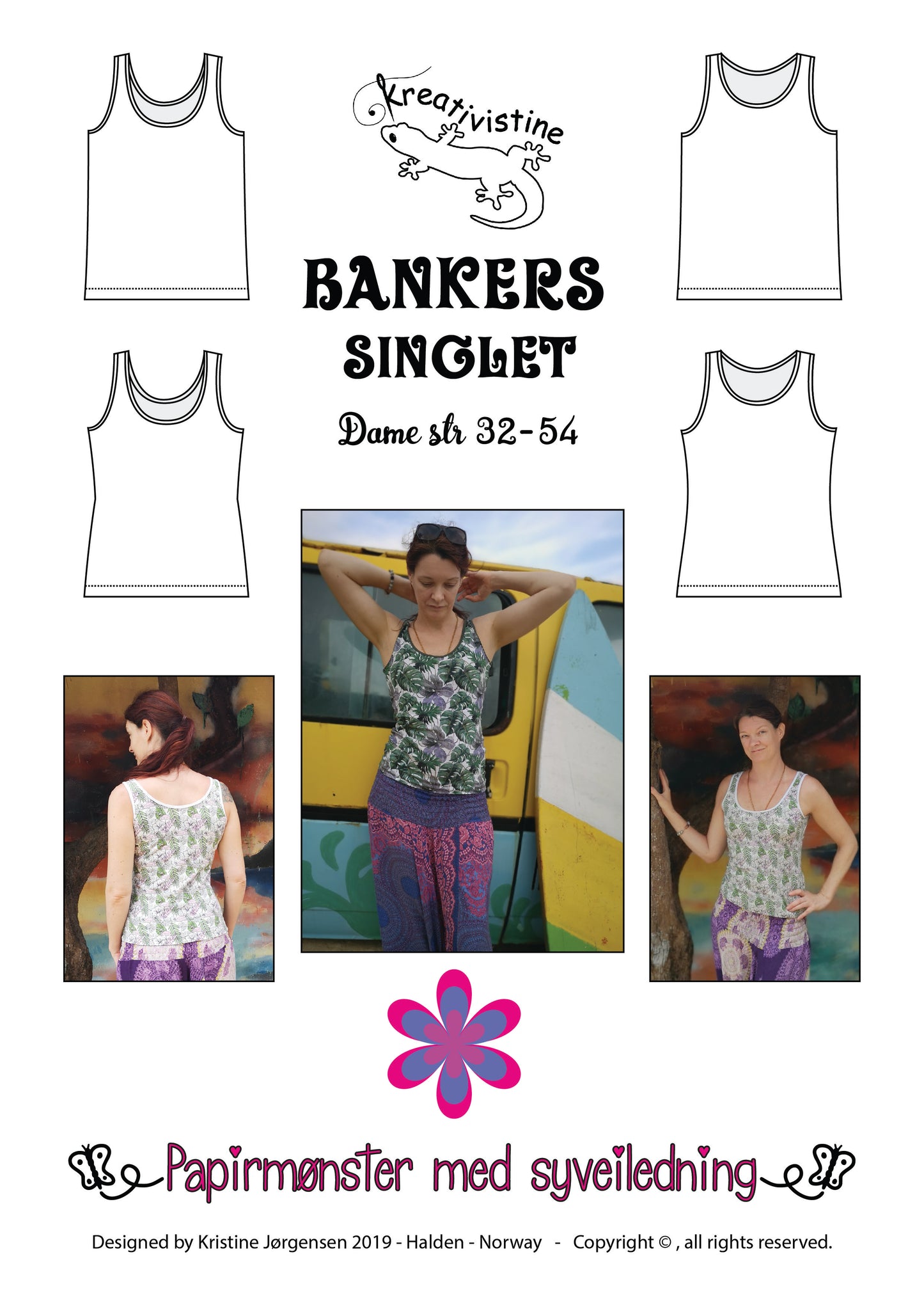 Kreativistine: Bankers Singlet Dame (Str 32-54)