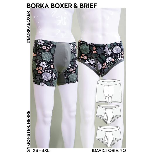 Ida Victoria: Borka boxer & brief, herre (XS-4XL)