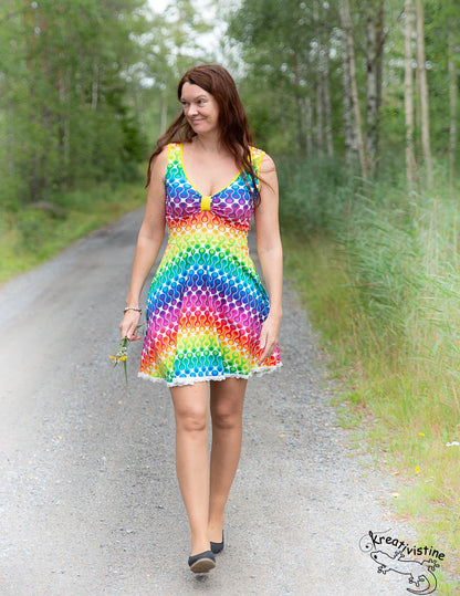 (Kommer snart) Kreativistine: Butterfly Dress dame (Str 32-54)