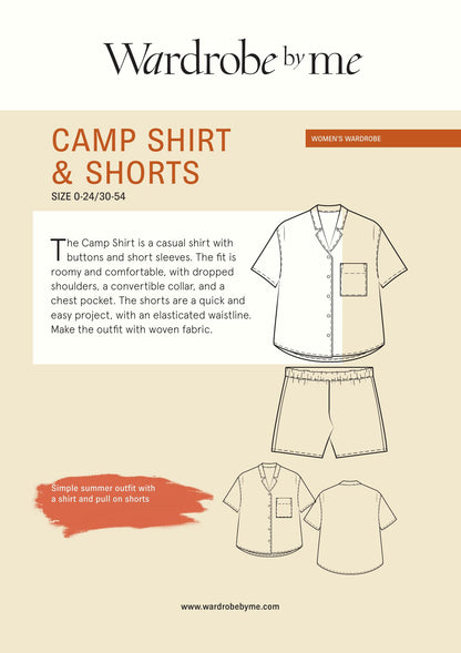 Symønster Camp Skjorte & Shorts Dame (Str 30-54) - Wardrobe by me